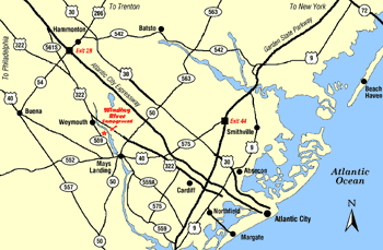 Winding River Campground highway access map.